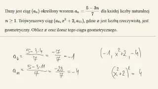 Matura poprawkowa 2021 - zadanie 35 za 5 pkt - ciągi