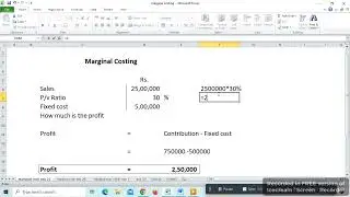 Find out Profit | Marginal Costing | Cost Accounting