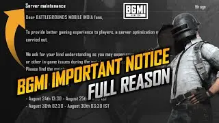 BGMI IMPORTANT NOTICE😰 | BGMI SERVER MAINTENANCE NOTICE | BGMI STOP WORKING FROM TOMORROW ?