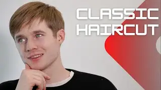 Classic men's medium length haircut with shear & clipper