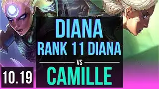 DIANA vs CAMILLE (MID) | Rank 11 Diana, KDA 6/1/12, 700+ games | KR Grandmaster | v10.19