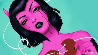 "Valentine" Devil Girl Acrylic Speed Painting Demo by Leilani Joy