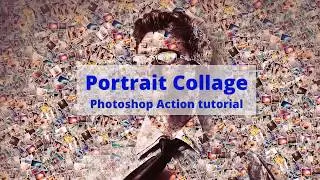 Portrait collage photoshop action tutorial
