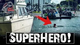 Memorial Day Hero !  What Croc !  Man Tows Boat to Ramp ! (Chit Show )