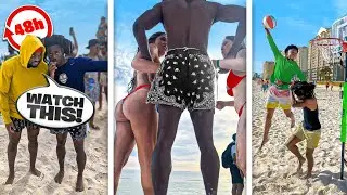 Dunking on RANDOM People at the Beach! *INSANE POSTERS*