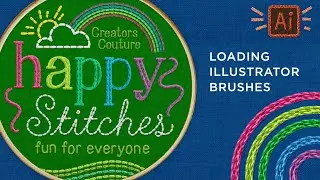 How to load Illustrator Embroidery Thread Brushes | Hand-Embroidered Illustration Effect