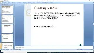 Interface Python with MySql part 2 creating database and table