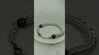 Кольчужный браслет круглым кольчужным плетением