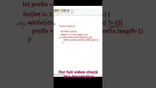 Find longest prefix | JavaScript Interview problem | #shorts #shortsvideo #viral
