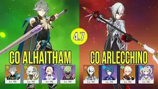 [F2P] Alhaitham C0 Harbinger & Arlecchino C0 White tassel Spiral abyss 4.7 floor 12 Genshin Impact