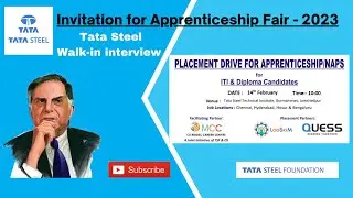Tata Steel Foundation || Invitation for Apprenticeship Fair - 2023 || Tata Jamshedpur