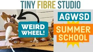 Trying unusual spinning wheels at the AGWSD Summer School