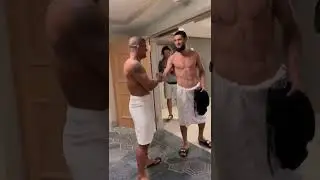 😄 Хамзат Чимаев и Гилберт Бернс встретились перед боем🤝