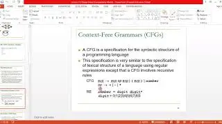 Regular expression(RE)  example  and Context free grammar (CFG)
