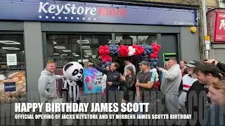 The official opening of Jacks Keystore and its St Mirren's James Scotts Birthday