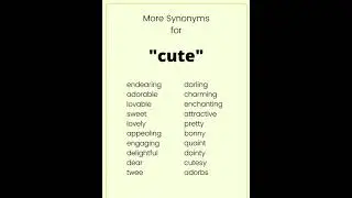 Improve Your Vocabular | Synonyms for the word CUTE 