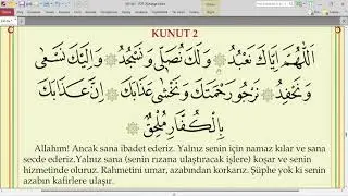 KUNUT DUALARI EZBERLE / Allahümme iyye kenabudü / Kunut 2