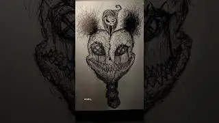 scribble art #shorts #scribbleart #drawing #coratcoret #art  #pendrawing #sadart #darkart #gambar