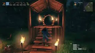 Постройка лагеря возле круга камней Valheim.
