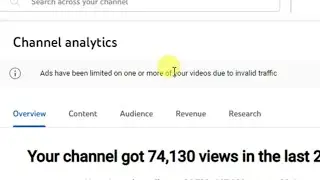 ads have been limited on one or more of your video due to invalid traffic,ad serving has been limite