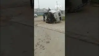 Угнанную «буханку» разорвало в результате ДТП в Охе