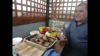 Нутрия в казане с испанским гарниром