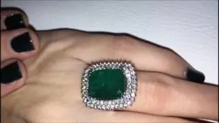 Amazing 8 Ct. emerald ring with diamonds | טבעת אמרלד עם יהלומים