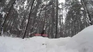 Безумный фрирайд в лесу ;D