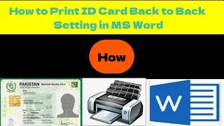 CNIC Both Sides Print Using The  Ms word urdu/hindi