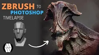 Zbrush to Photoshop Timelapse - Demon Bust Concept