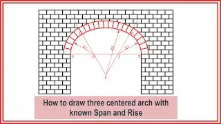 Draw three centered arch with known span and rise