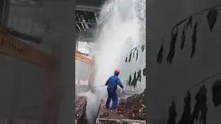 Crazy excavator working with water 2021 - Short video #shorts