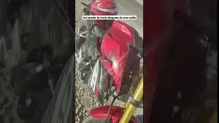 Así quedó la moto después de la Caída