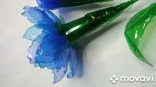 Фантазийный хрустальный цветок из пластиковых бутылок 🥀#мкцветы#