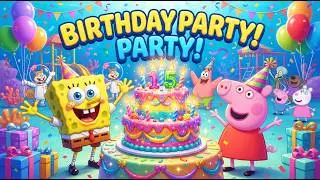 SpongeBob & Peppa Pig’s AMAZING Birthday Party Adventure | Fun Kids Story & Song