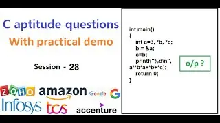 C aptitude questions on Pointers |  Practical Demonstration | Zoho, TCS, Infosys interviews