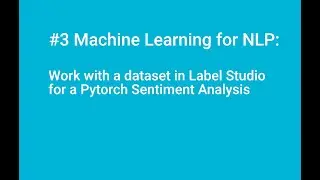 #3 Machine Learning for NLP: Work with a dataset in Label Studio for a Pytorch Sentiment Analysis