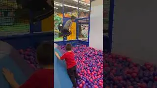 Cannon ball into ball pit #kidsvideo #kids #shorts