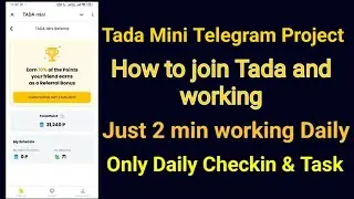 TADA mini Telegram bot | Tada mini working and task complete | Tada mini telegram bot