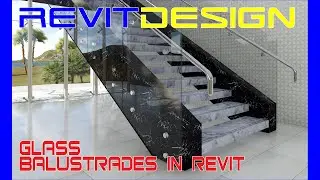 RD108. How to make a Glass Balustrades in Revit. Modern Stair Design in Revit.