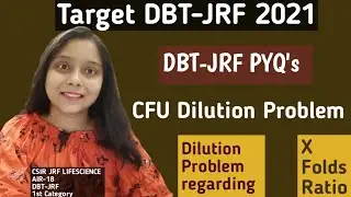 CFU problems|DBT-JRF 2020 PYQ's |DBT-JRF 2021