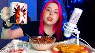 Завтрак мукбанг/домашние блины ,шарики с молоком/mukbang