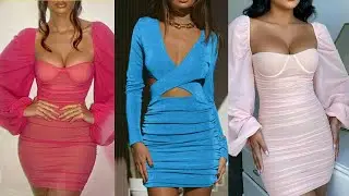 Cut out bodycon dress//Party wear Ruched bodycon dress