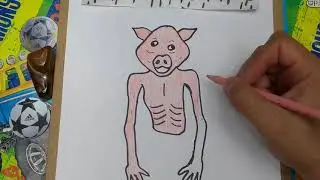 Cómo DIBUJAR y PINTAR a🐷 GHOST PIG👻 de TREVOR HENDERSON/How to DRAW GHOST PIG from TREVOR HENDERSON