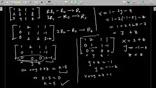 Find the Value of K and solve for the System Of Linear Equations if it has Non-Unique Solutions