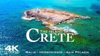 [4K] CRETE 2026 🇬🇷 4 HOUR Drone Aerial of Hersonissos Malia & Agia Pelagia | Greece Kreta Creta