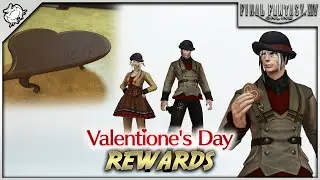 FFXIV - Valentione Emissary Attire, Eat Chocolate & Heart Desk (Valentione 2023 Rewards)