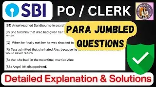SBI PO Clerk Banking Exams - English Practice - Para Jumbled