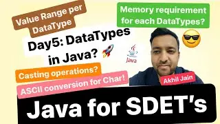 E5: DataTypes in Java?🔥Primitive DataTypes?🔥Memory space requirements?🔥Casting Operations?🔥