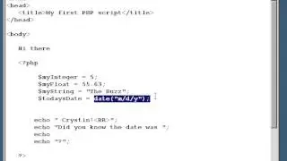 VIDEO TUTORIAL PHP & MySQL Course 05 Intro to Variables | PHP and MySQL Tutorial